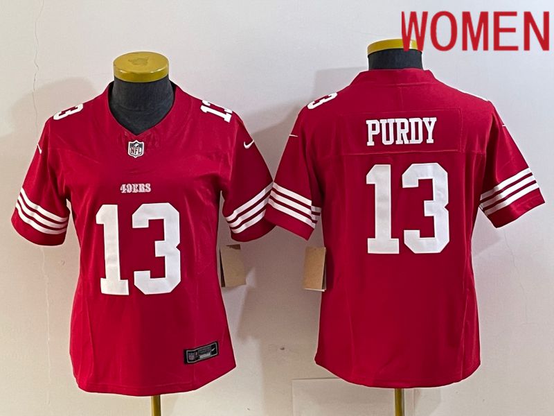 Women San Francisco 49ers #13 Purdy Red 2023 Nike Vapor Limited NFL Jersey style 3->san francisco 49ers->NFL Jersey